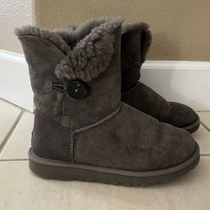 UGG “Bailey” Button grey suede boots